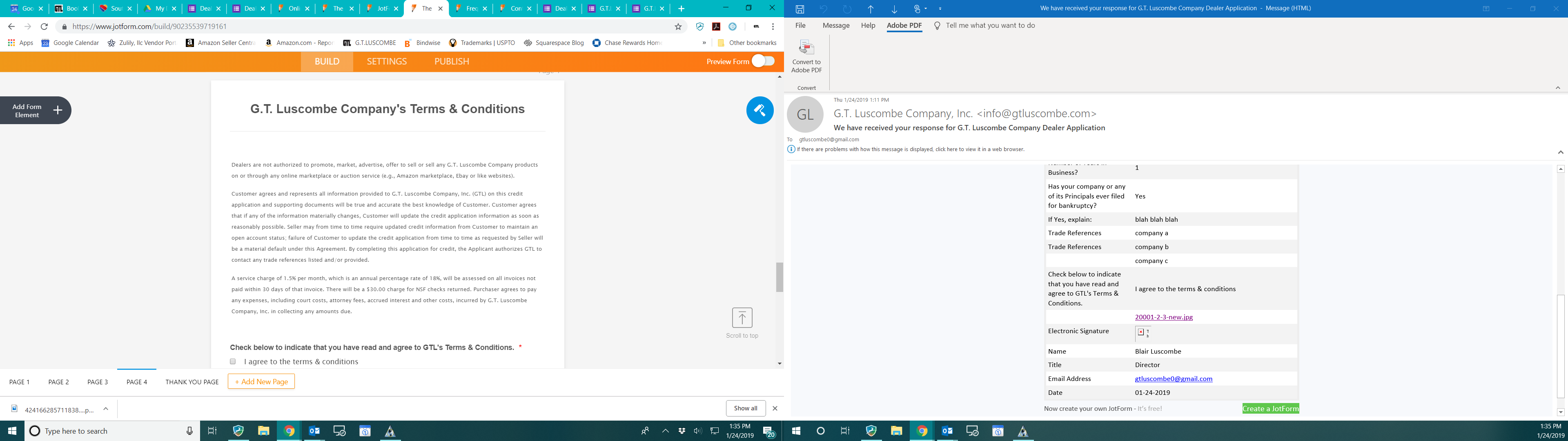 Text tool on submission document